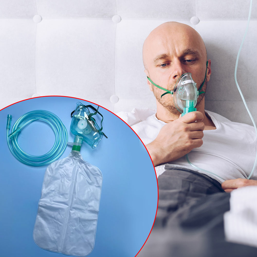 1Pc Adult High Concentration O - Oxygen Mask Non-Rebreather recension och pris